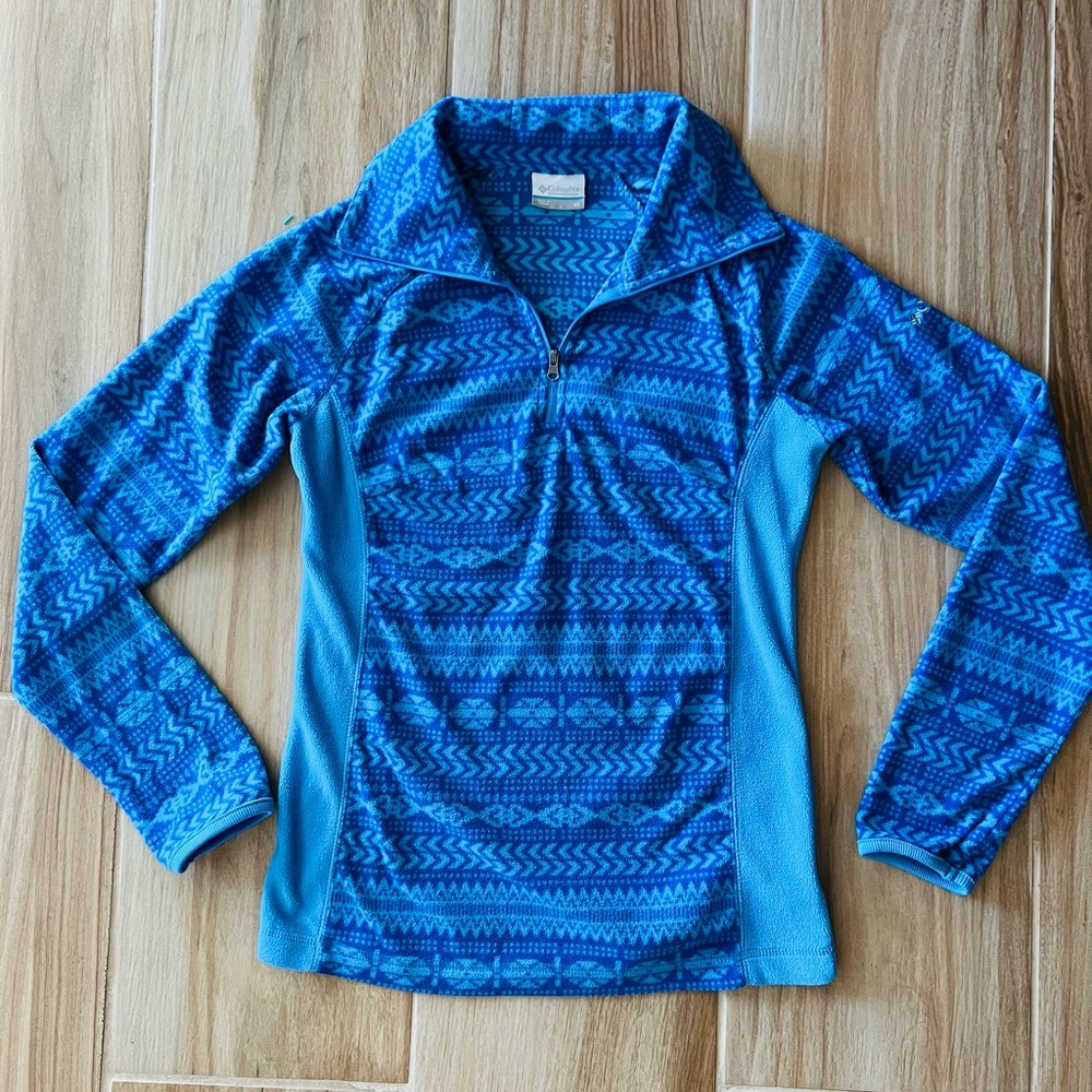 Columbia Sweater Womens XSmall Blue Fleece Outdoor Quarter Zip Ladies 1036